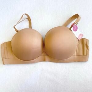 Cacique Nude Strapless Plunge Bra 44B NWT Comfort Bliss Multi-Way $58 MSRP